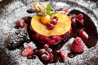 Картинка еда блины +оладьи десерт ягоды блинчики