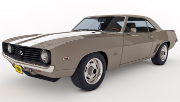Картинка автомобили 3д ss camaro chevy 1969