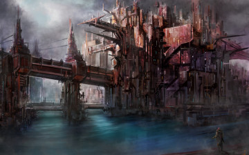 Картинка фэнтези иные+миры +иные+времена мир иной будущее сооружения