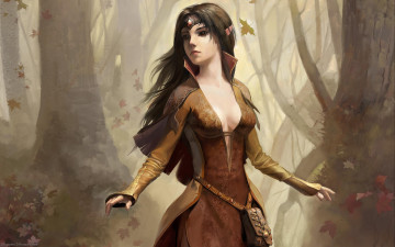 Картинка видео+игры outlast листья лес арт девушка игра