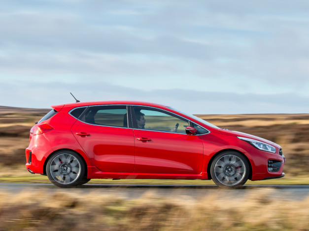 Обои картинки фото автомобили, kia, ceed, красный, 2013, uk-spec, gt