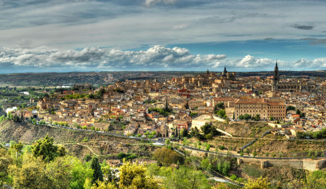 Обои картинки фото испания  toledo, города, толедо , испания, toledo, дома, панорама