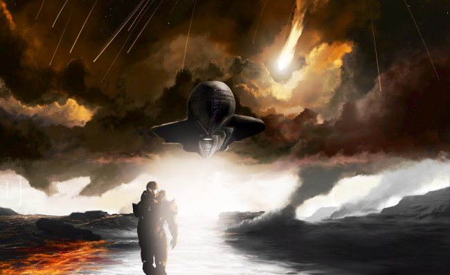 Обои картинки фото halo, видео игры,  reach, the, fall, of, reach