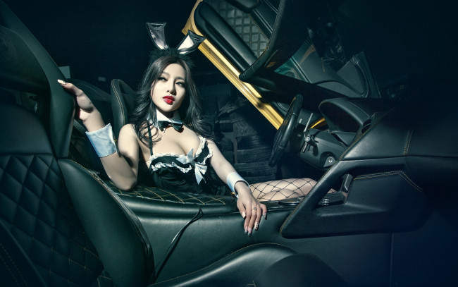 Обои картинки фото автомобили, авто с девушками, азиатка, автомобиль, девушка