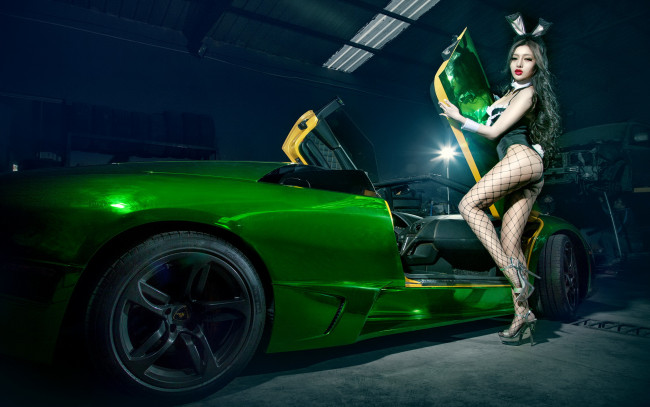 Обои картинки фото автомобили, авто с девушками, азиатка, автомобиль, девушка
