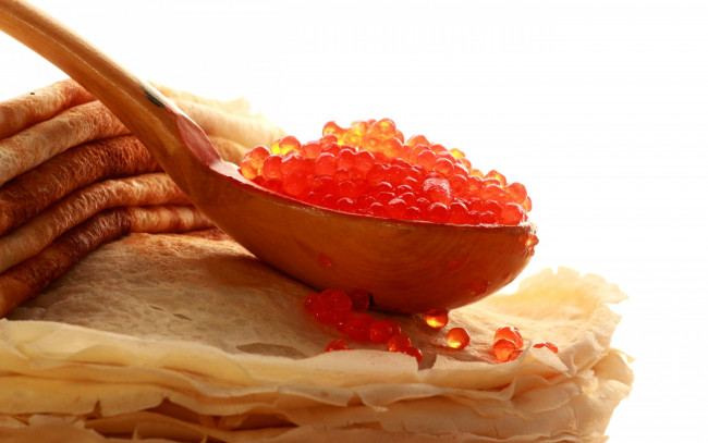 Обои картинки фото еда, блины,  оладьи, икра