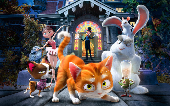 Обои картинки фото the house of magic, мультфильмы, кот, гром, и, заколдованный, дом