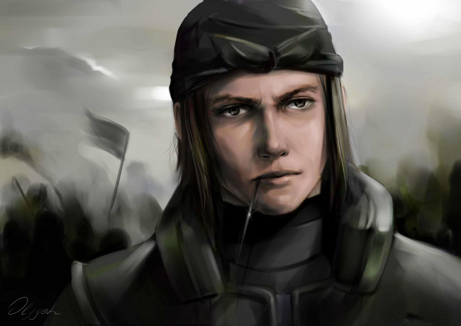 Обои картинки фото аниме, naruto, сенбон, портрет, рисованный, бандана, парень, арт, генма, наруто