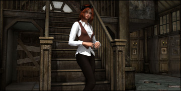 Картинка 3д+графика люди+ people фон девушка взгляд