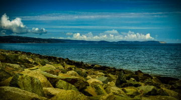 Картинка природа побережье облака небо берег море