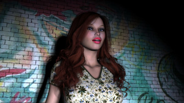 Картинка 3д+графика люди+ people взгляд девушка фон