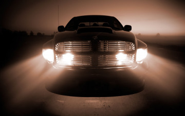 Картинка dodge автомобили свет фары решетка