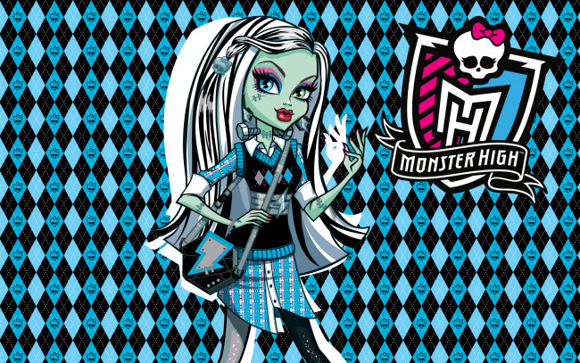 Обои картинки фото monster high, мультфильмы, - monster high, девушка, фон, взгляд, monster, high
