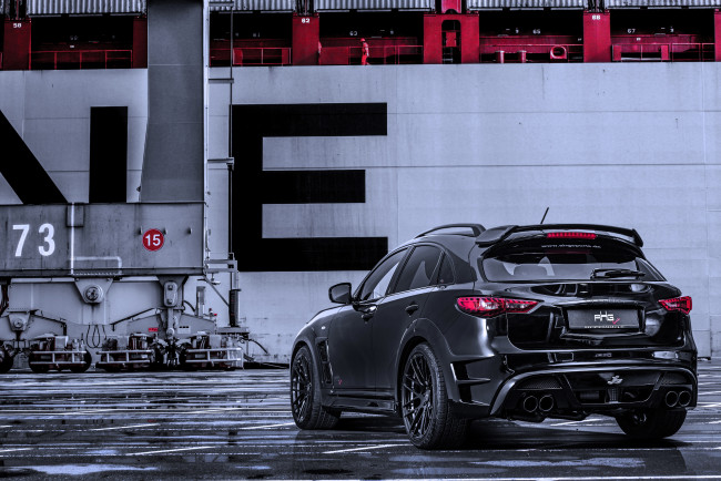 Обои картинки фото автомобили, infiniti, ahg, sports, qx70, s51, 2015г, темный