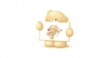 Картинка рисованное мишки+тэдди стрела амур