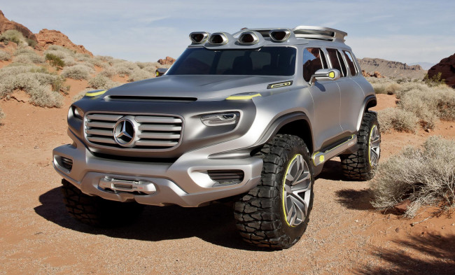 Обои картинки фото mercedes-benz ener-g-force concept, автомобили, mercedes-benz, горы, серебристый, природа, внедорожник, джип, concept, ener-g-force