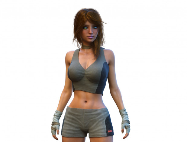 Обои картинки фото 3д графика, люди , people, девушка, взгляд, фон