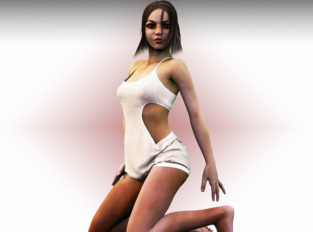 Обои картинки фото 3д графика, люди , people, девушка, фон, взгляд