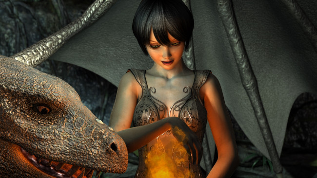 Обои картинки фото 3д графика, фантазия , fantasy, фон, взгляд, девушка