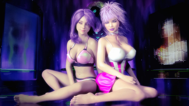 Обои картинки фото 3д графика, люди , people, девушки, взгляд, фон