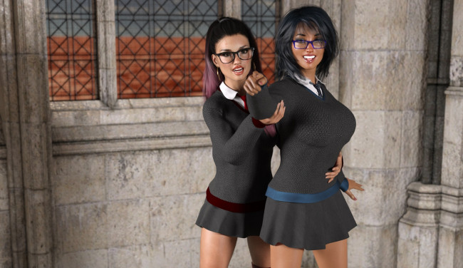 Обои картинки фото 3д графика, люди , people, девушки, взгляд, фон