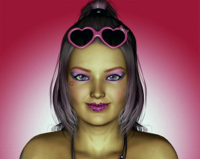 Картинка 3д+графика портрет+ portraits фон взгляд девушка