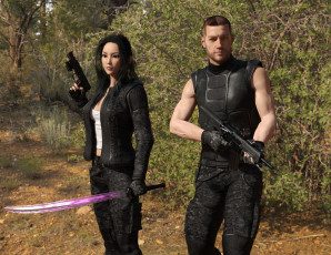 Картинка 3д+графика фантазия+ fantasy оружие фон взгляд девушка