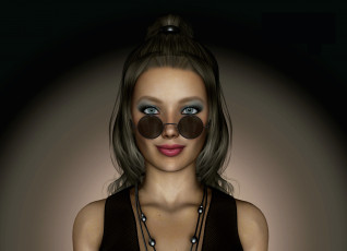 Картинка 3д+графика портрет+ portraits взгляд девушка фон