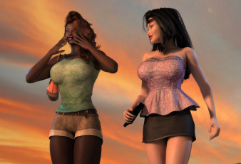 Картинка 3д+графика люди+ people фон взгляд девушки