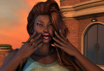 Картинка 3д+графика люди+ people фон взгляд девушка