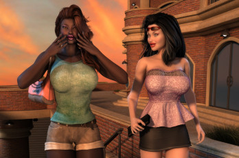 Картинка 3д+графика люди+ people фон взгляд девушки