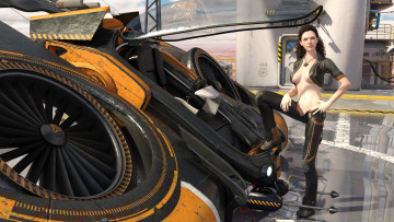 Картинка 3д+графика фантазия+ fantasy фон взгляд девушка