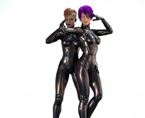 Обои картинки фото 3д графика, люди , people, фон, взгляд, девушки