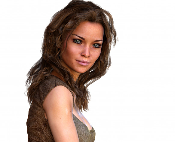 Обои картинки фото 3д графика, люди , people, фон, взгляд, девушка