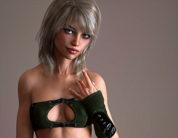 Обои картинки фото 3д графика, люди , people, фон, взгляд, девушка