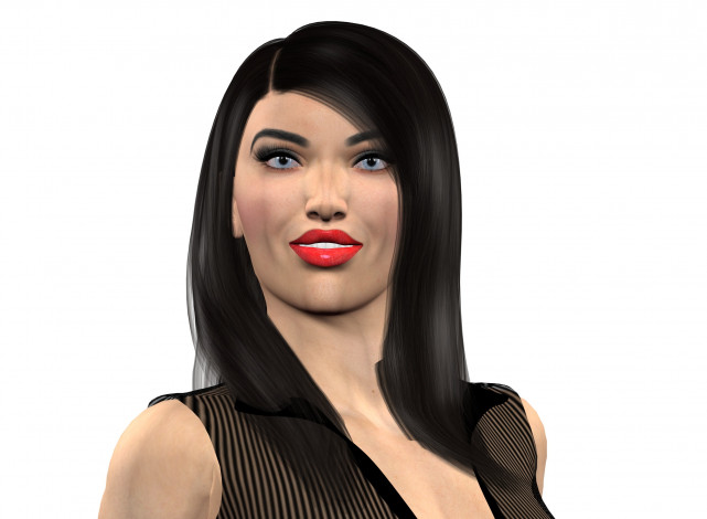 Обои картинки фото 3д графика, люди , people, фон, взгляд, девушка