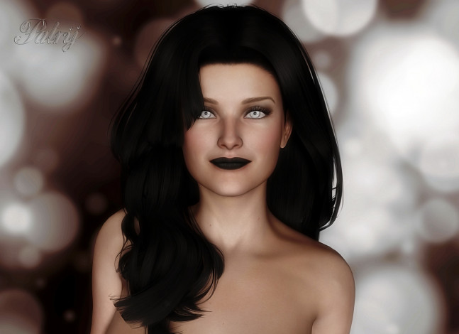 Обои картинки фото 3д графика, люди , people, фон, взгляд, девушка