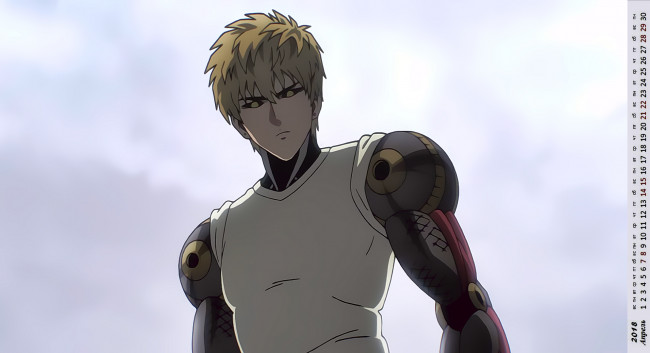 Обои картинки фото календари, аниме, лицо, взгляд, парень, робот