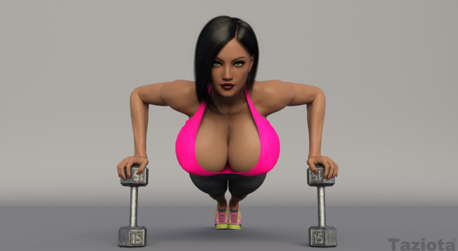 Обои картинки фото 3д графика, спорт , sport, взгляд, фон, девушка