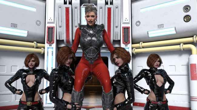 Обои картинки фото 3д графика, фантазия , fantasy, взгляд, девушки, фон