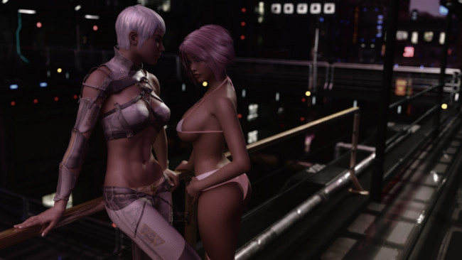 Обои картинки фото 3д графика, люди , people, фон, взгляд, девушки