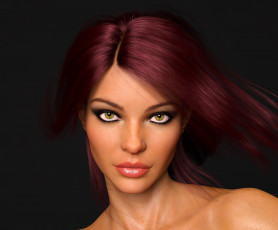 Картинка 3д+графика портрет+ portraits взгляд девушка фон
