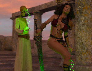 Картинка 3д+графика фантазия+ fantasy фон взгляд девушка