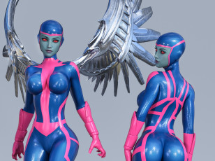 Картинка 3д+графика ангел+ angel фон взгляд девушка