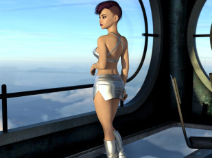 Картинка 3д+графика люди+ people девушка взгляд фон