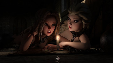 Картинка 3д+графика люди+ people девушки взгляд фон