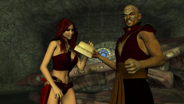 обоя 3д графика, существа , creatures, фон, взгляд, девушка