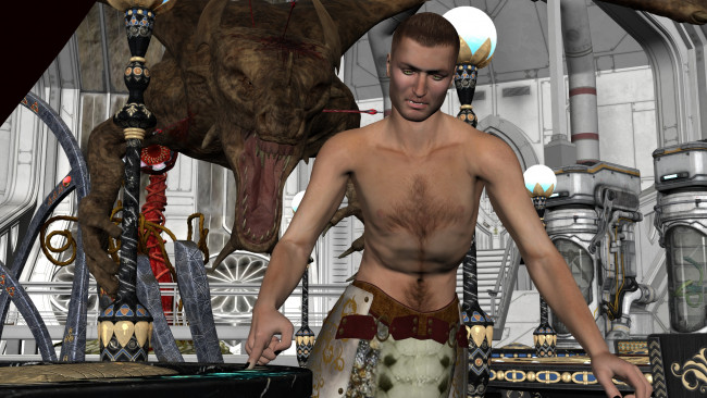 Обои картинки фото 3д графика, существа , creatures, фон, взгляд, девушка