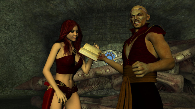 Обои картинки фото 3д графика, существа , creatures, фон, взгляд, девушка