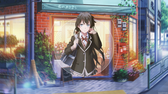 Обои картинки фото аниме, oregairu, розовая, пора, моей, школьной, жизни, сплошной, обман